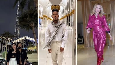 Virat Kohli and Anushka Sharma, Steve Mackie and Kylie Minogue in the UAE this week. Photo: Instagram