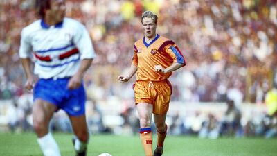 Ronald Koeman in action during the 1992 final. Action Images