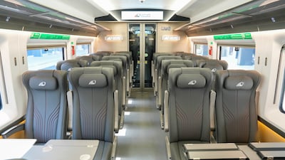 Inside view of the Etihad Rail at the Al Yalayis (Dubai) Station in Dubai. Pawan Singh for The National