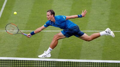 Tennis - WTA Premier - Aegon International - Devonshire Park Lawn Tennis Club, Eastbourne, Britain - June 28, 2017 Canada's Vasek Pospisil in action during his second round match against Serbia's Novak Djokovic Action Images via Reuters/Matthew Childs