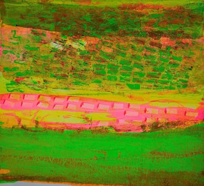 'Untitled', 2011, acrylic, fluorescent paint on canvas by Najat Makki. Courtesy of the artist