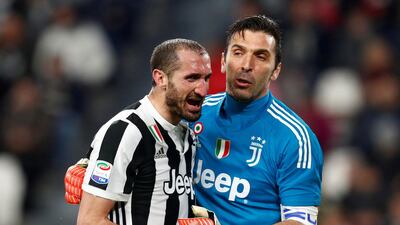 Juventus' Gianluigi Buffon, right, and Giorgio Chiellini have signed new deals at Juventus. Reuters