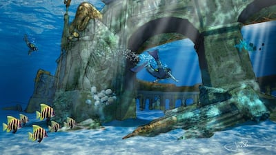 Early concept art for Reef Worlds “Pearl of Dubai” underwater attraction at The Worlds islands in Dubai. Courtesy Reef Worlds