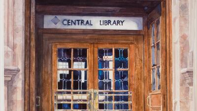 Central Library, 2004-2005, Watercolour on paper