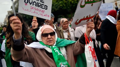 Algerian protesters demonstrated against their ailing president's bid for a fifth term in power in Algiers. AFP