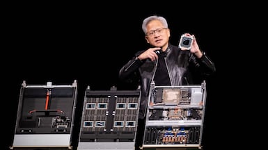 Nvidia CEO Jensen Huang speaks at Nvidia's GTC Conference on March 16 in San Jose, California. Getty Images via AFP