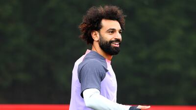 Liverpool's Mohamed Salah during a training session as the team prepare for their Europa League match against Austrian club LASK. PA