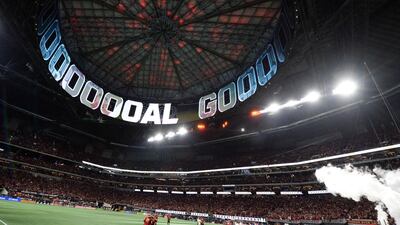 Celebrations inside The Mercedes-Benz Stadium after the Escobar goal. Reuters