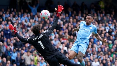 Gabriel Jesus puts City 2-1 ahead. AP
