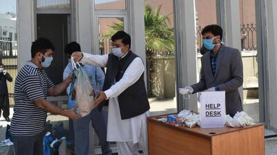 The Consulate General of Pakistan distributes food to those stranded in the UAE or the suddenly unemployed due to the economic toll of the coronavirus. Courtesy: Consulate General of Pakistan in Dubai