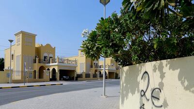 Somebody in Jumeirah Village Triangle has spray-painted directions because of the confusing naming system. (Victor Besa, The National).