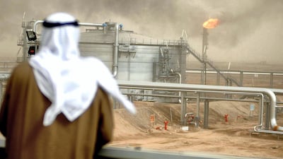 A Kuwait Oil Company onshore oilfield. The country aims to boost its crude production to 4 million barrels a day by 2040. AFP
