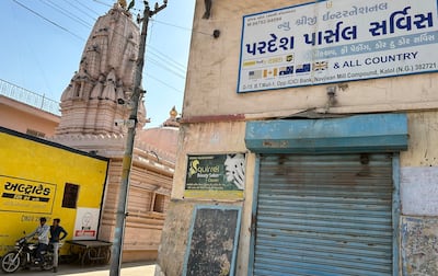 A company in Dingucha village in Gujarat that couriers parcels to the UK, the US, Australia and other countries. Taniya Dutta / The National