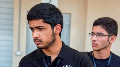 Emirati Mansour Al Helei and Ahmed Sherif of Egypt shown at the FIA Institute Young Driver Excellence Academy in Abu Dhabi. Photo Courtesy / FIA Institute