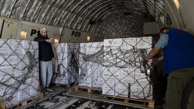 The UAE has delivered a further 100 tonnes of food aid for Gaza to the Egyptian city of Al Arish. Photo: Wam