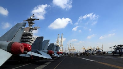 There are 70 aircraft on board the USS Theodore Roosevelt. Satish Kumar for The National
