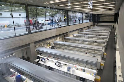 Laboratories at the Zayed Centre for Research into Rare Diseases in Children sit below ground level and passers-by can watch researchers at work. Stephen Lock / The National
