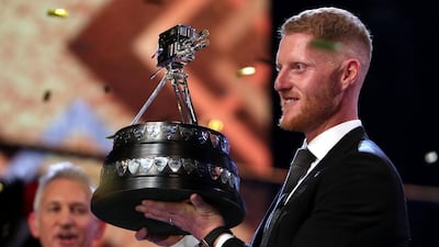 Ben Stokes poses with the BBC Sports Personality of the Year award in Aberdeen. PA