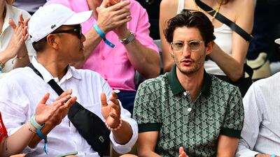 French actor Pierre Niney during the French Open final on Sunday. AFP