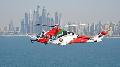 A National Search and Rescue Centre Helicopter came to the aid of a biker after crash in Sharjah. Photo: National Search and Rescue Centre