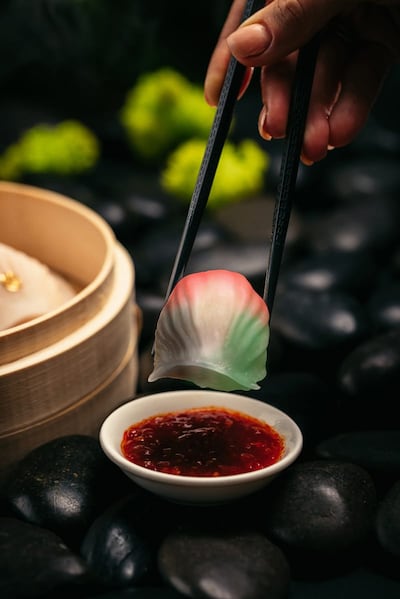 Multicoloured har gao by Shi. Photo: Shi