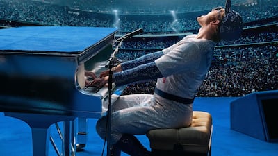 Taron Egerton's crystal-studded costume as Elton John in the film 'Rocketman'. Courtesy of Swarovski