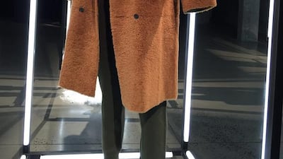 Chewie also inspired a luscious merino shearling coat by Billy Reid, lined with brown leather and paired with a white turtleneck sweater and grey wool track trousers. Jocelyn Noveck / AP Photo