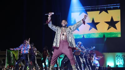 Usher performs onstage during Global Citizen Festival 2022: Accra, in Accra, Ghana. Getty