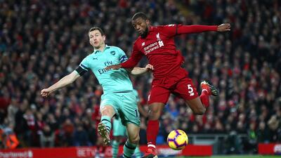 Liverpool v Arsenal. August 24 at Anfield; May 2 at Emirates Stadium. Getty