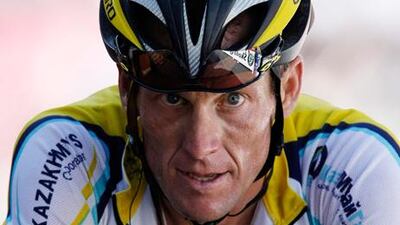 Lance Armstrong competing in the Tour de France in 2009.