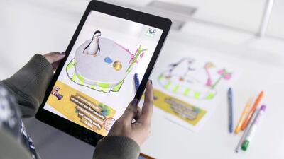 Colorbug is an augmented reality colouring application that brings childrens’ drawings to life. Reem Mohammed / The National