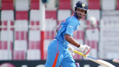 Shreyas Iyer shown in action during the 2014 Under 19 Cricket World Cup in Sharjah. Pawan Singh / The National / February 19, 2014