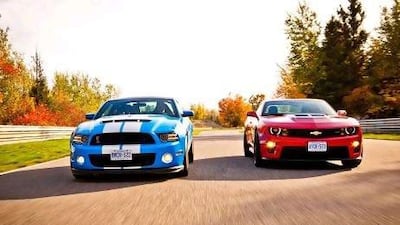 Ford Mustang's GT500 versus the Chevrolet Camaro ZL1. Photo by DarrenBeggPhotography.com