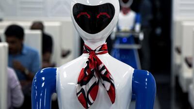 Six robots are deployed as waiters at the the robot-themed Robot restaurant. EPA