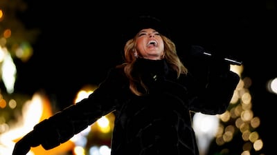 Shania Twain performs at the National Christmas Tree lighting ceremony. Reuters