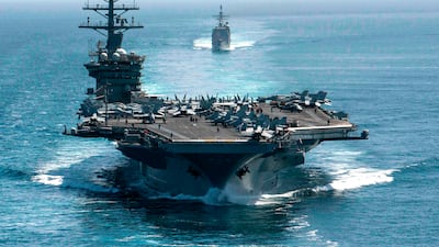 A US Navy 5th Fleet aircraft carrier on patrol in the Gulf region in 2021. AFP / US Navy