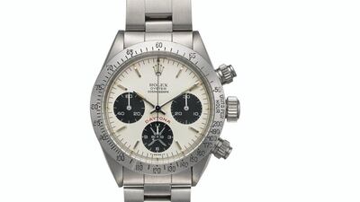 Rolex Daytona 6265 with “White Khanjar” made for the Sultanate of Oman. Manufactured circa 1979. Price estimate: $250,000-400,000. Courtesy Christie's