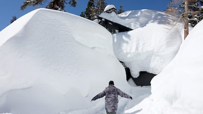 Houses buried in snow. AFP