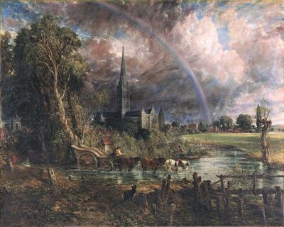 Salisbury Cathedral from the Meadows by John Constable. Wikimedia Commons