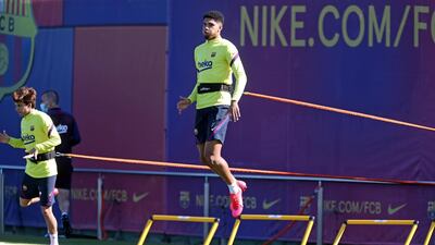 Ronald Araujo during a training session at Ciutat Esportiva Joan Gamper. Getty Images