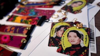 Creations are displayed before a video and photo shoot for a campaign to promote acceptance of the otherness, dignity, freedom of belief and respect of differences at Romani Design's studio in Budapest. AFP