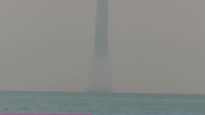 The waterspout was filmed off the coast of Ras Al Khaimah on Tuesday. Courtesy storms_group