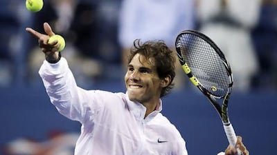 Rafael Nadalis all smiles after beating Richard Gasquet.