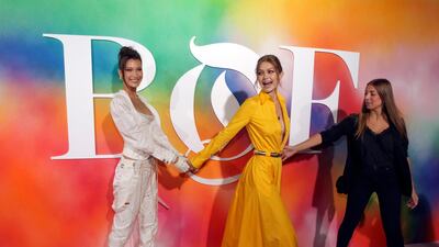 Bella Hadid in Andreas Kronthaler for Vivienne Westwood SS19 Bridal (that's definitely for the fashion-forward bride) and Gigi Hadid in Brandon Maxwell. Photo / AP