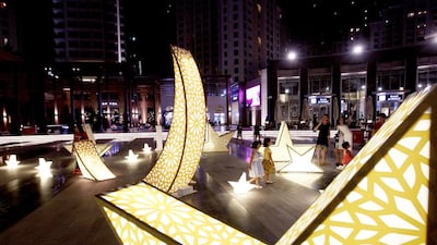 A public art installation at JBR's The Walk during Ramadan 2015. Jeffrey E Biteng / The National