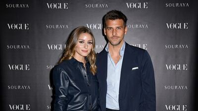 Olivia Palermo and Johannes Huebl attend the Souraya x Vogue Arabia dinner duirng Paris Fashion Week on September 25, 2019. Getty Images