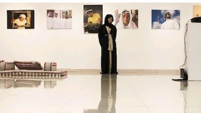 Amna Raisi's exhibition of portraits of men from the UAE opened yesterday in Dubai. Lee Hoagland / The National