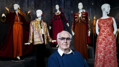 French fashion designer Hubert de Givenchy poses for photos prior to the opening of 'To Audrey With Love', an exhibition of his work at the Gemeentemuseum in The Hague, the Netherlands, 23 November 2016. AFP