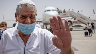 An Israeli tourist arrives in Morocco after taking the first direct commercial flight from Israel on June 25. AFP