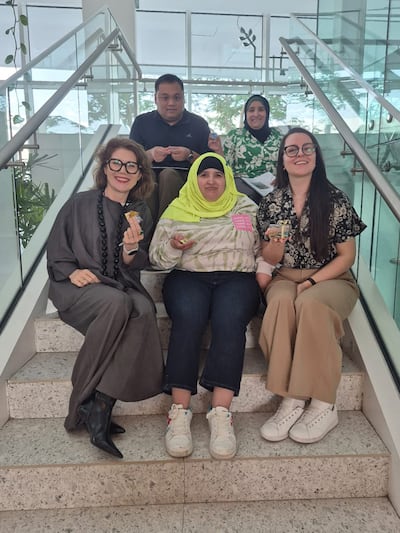 Inclusion expert Renate Baur-Richter, far left, says people with disabilities should not be left out of conversations on difficult subjects such as the Iran war. Photo: Renate Baur-Richter